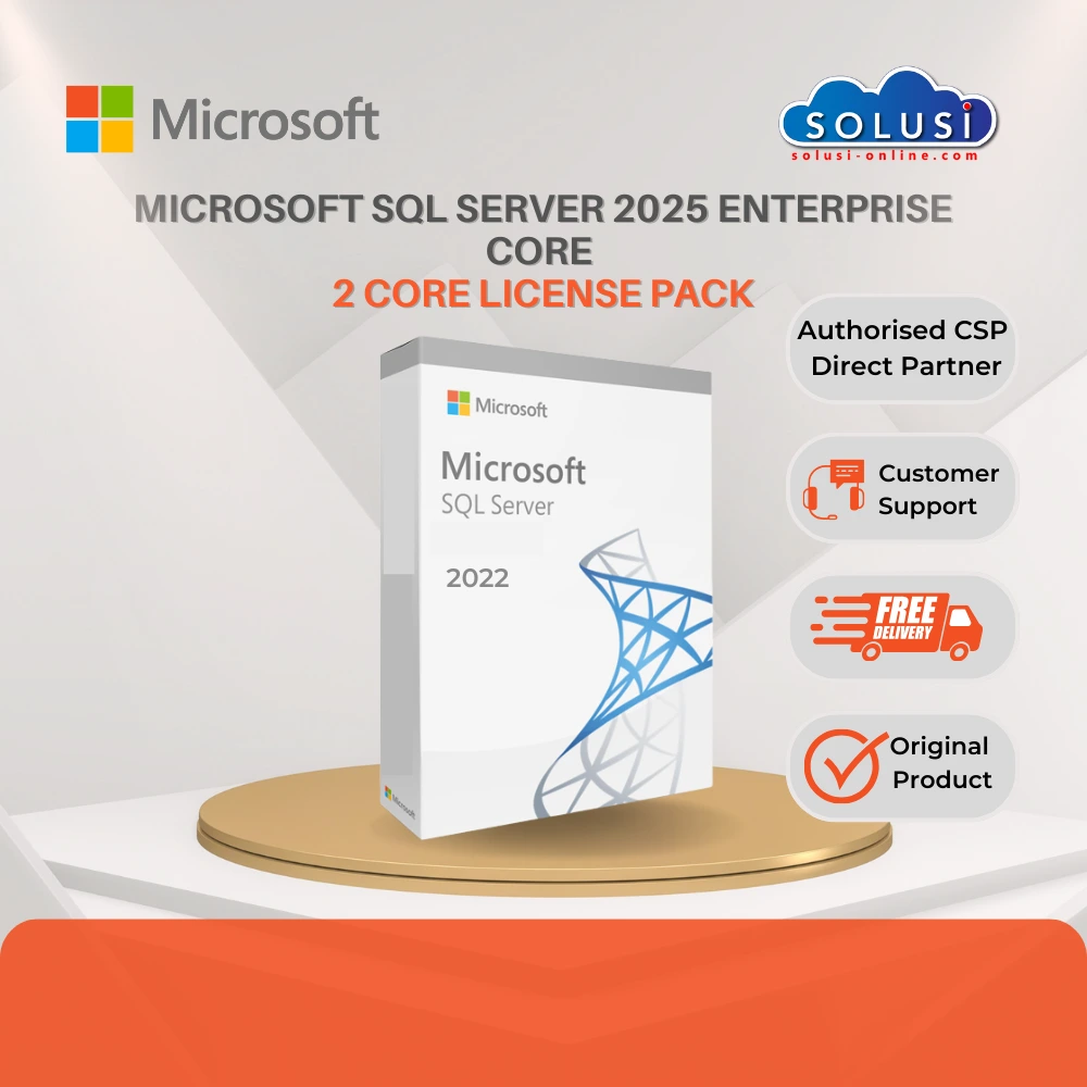 Solusi Online - Microsoft SQL Server 2025 Enterprise Core - 2 Core License Pack